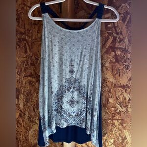 Maurices Gray Asymmetrical Sleeveless Tank Top